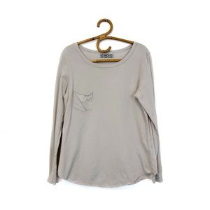 Groceries | Grey Organic‎ Cotton Pocket Long Sleeve Oversized Tee Size S